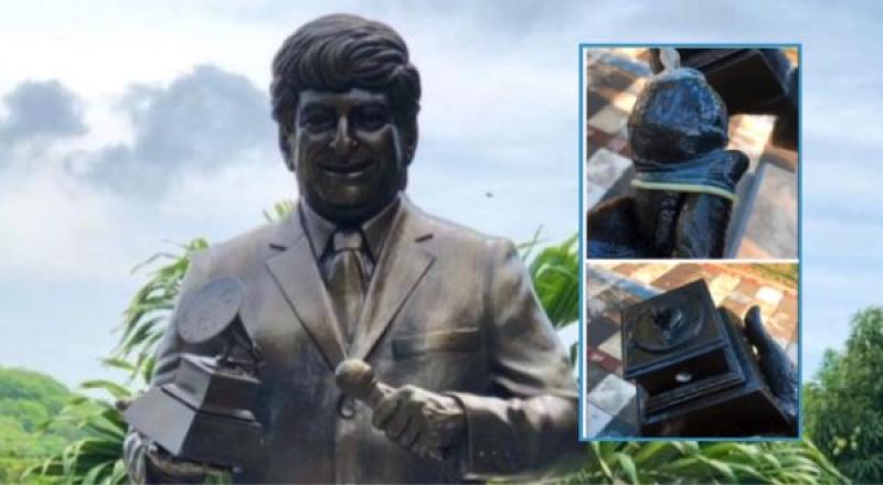 Vandalizaron estatua de Jorge Oñate en Valledupar