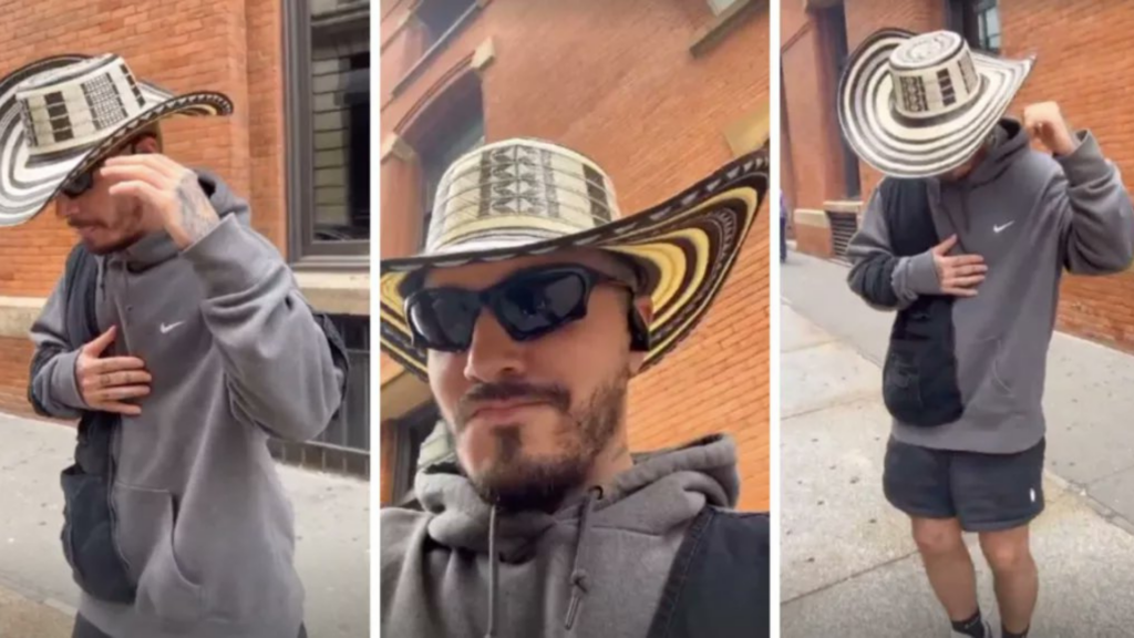 En video: con sombrero vueltiao J Balvin bailó vallenato en las calles de Nueva York