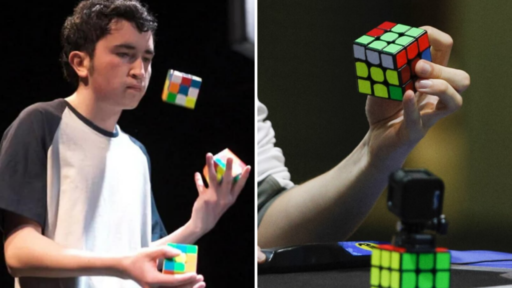 Récord Guinness: colombiano armó tres cubos Rubik mientras hacía malabares