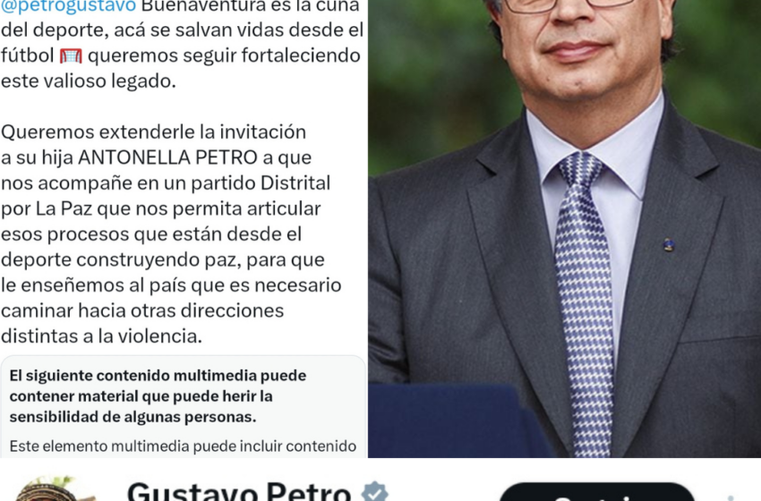  Presidente de Colombia Gustavo Petro acepto la invitación un partido de fútbol por la paz