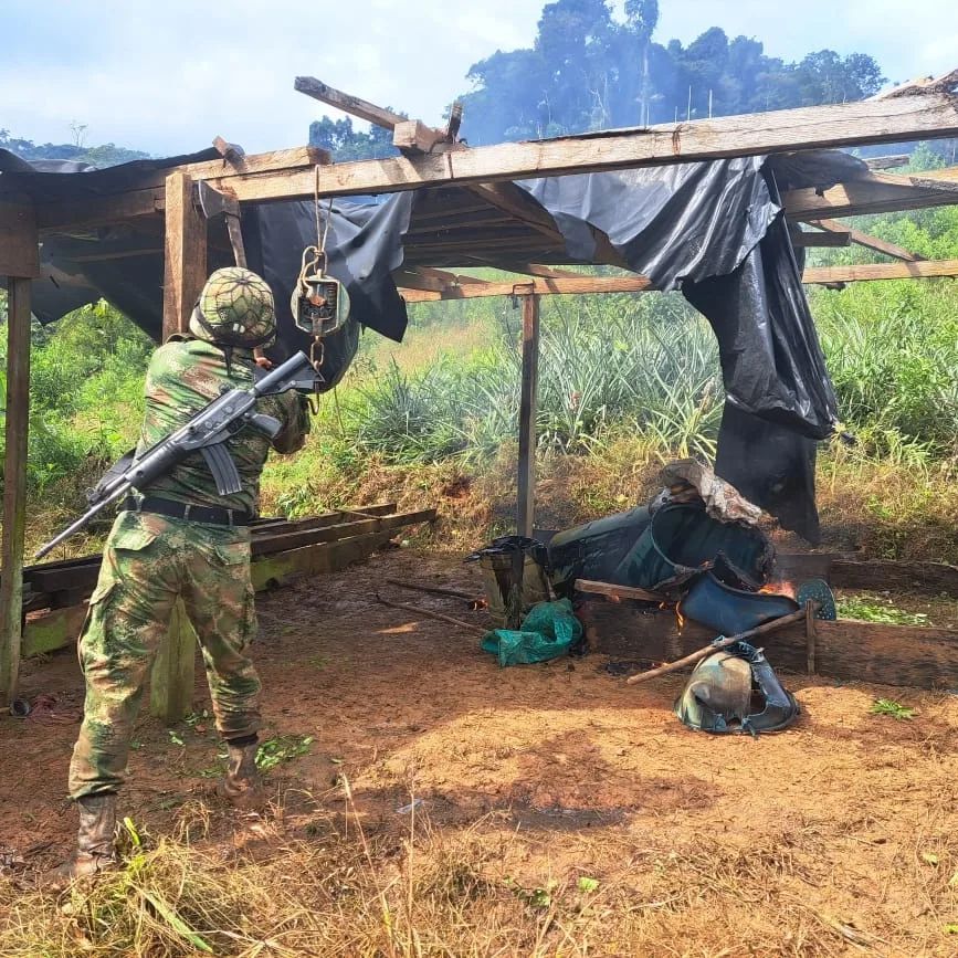 Ejército Nacional destruyó 7 laboratorios de coca al Clan del Golfo