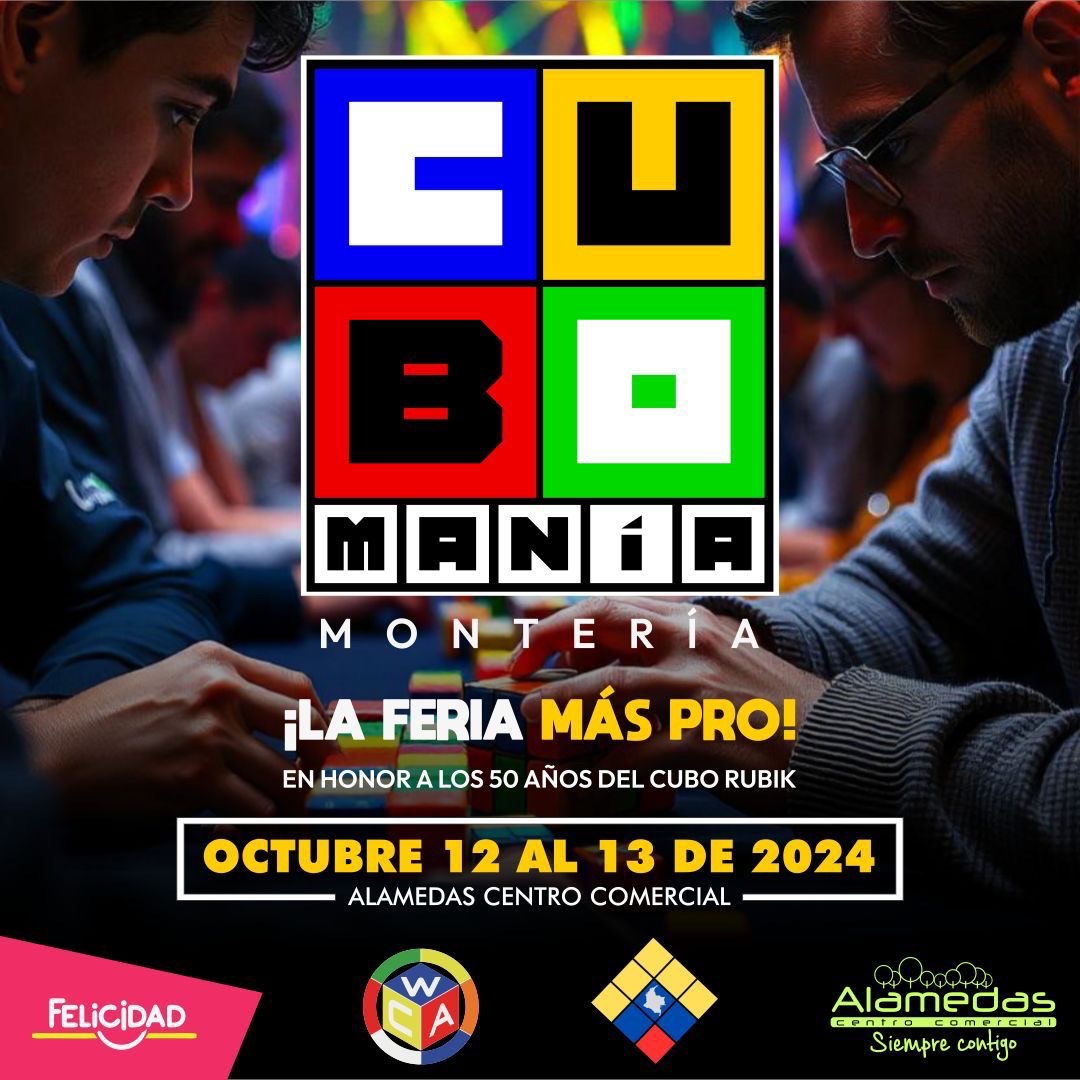 HOY 12 DE OCTUBRE INICIA CUBOMANÍA, PRIMER TORNEO DE RUBIK EN MONTERÍA 